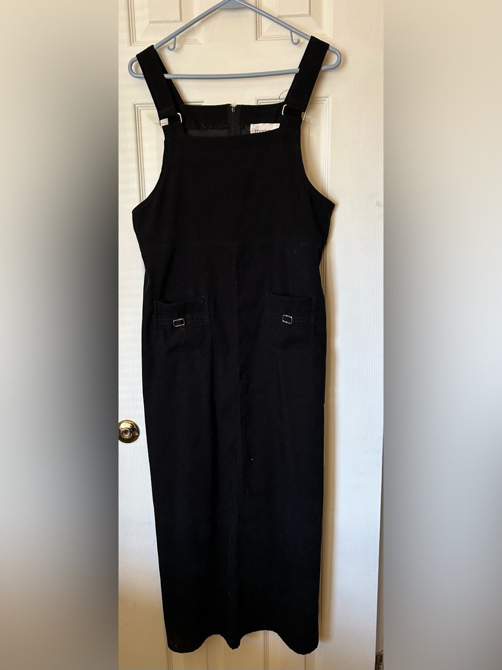 90’s Jessica Black Maxi Jumper dress with Buckle Detail